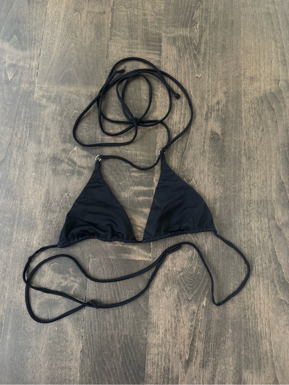 Black Triangle Tie Bikini Top - Women's Swim